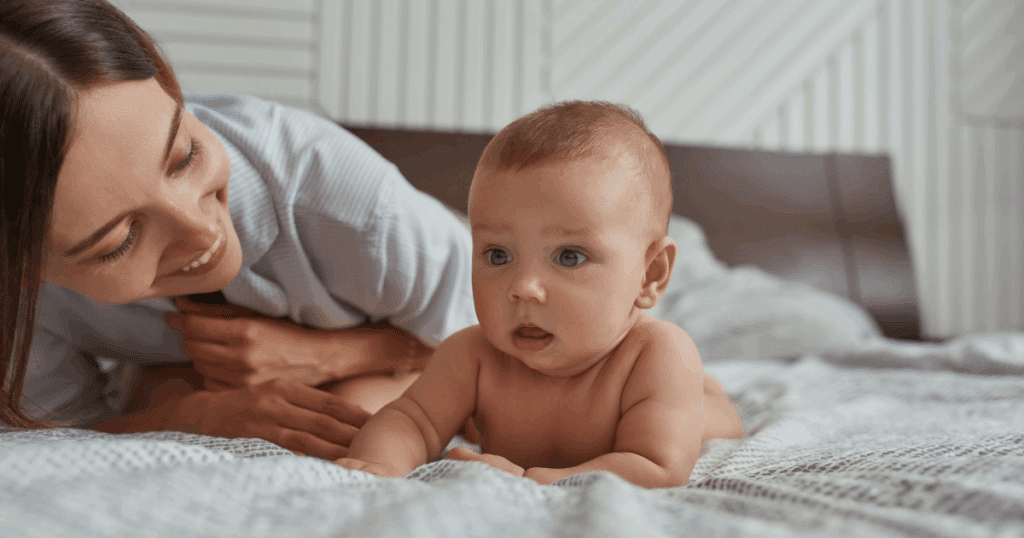 Day doulas are alongside you to answer questions and support baby's care -- like tummy time!